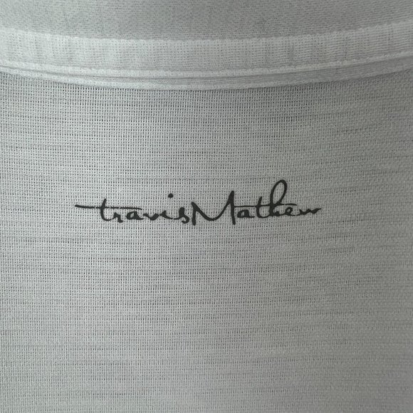 Travis Mathew Polo Shirt Mens Large White Short Sleeve Golf Logo Solid Pocket - Picture 7 of 12